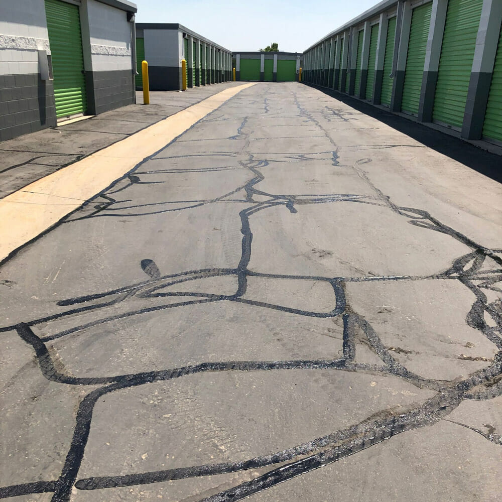 Asphalt Crack Seal Repair for Storage Facilities | Morgan Pavement