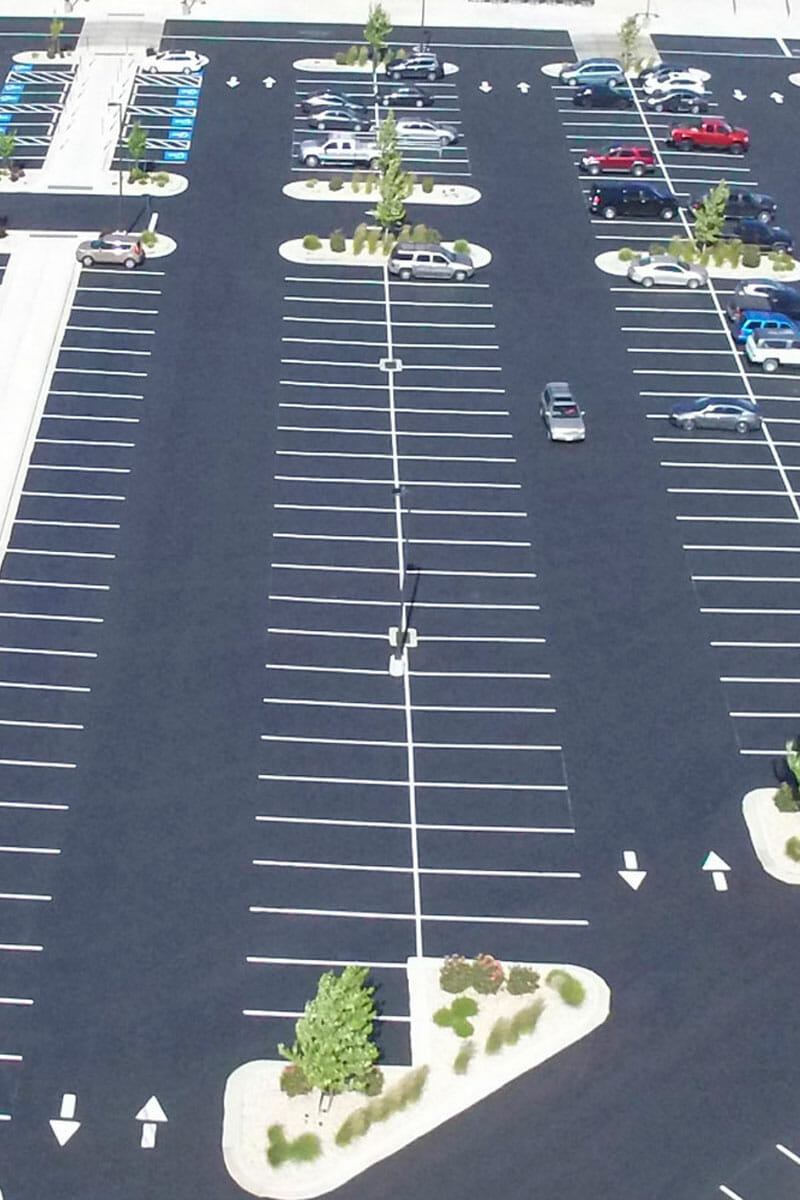 asphalt paved parklot